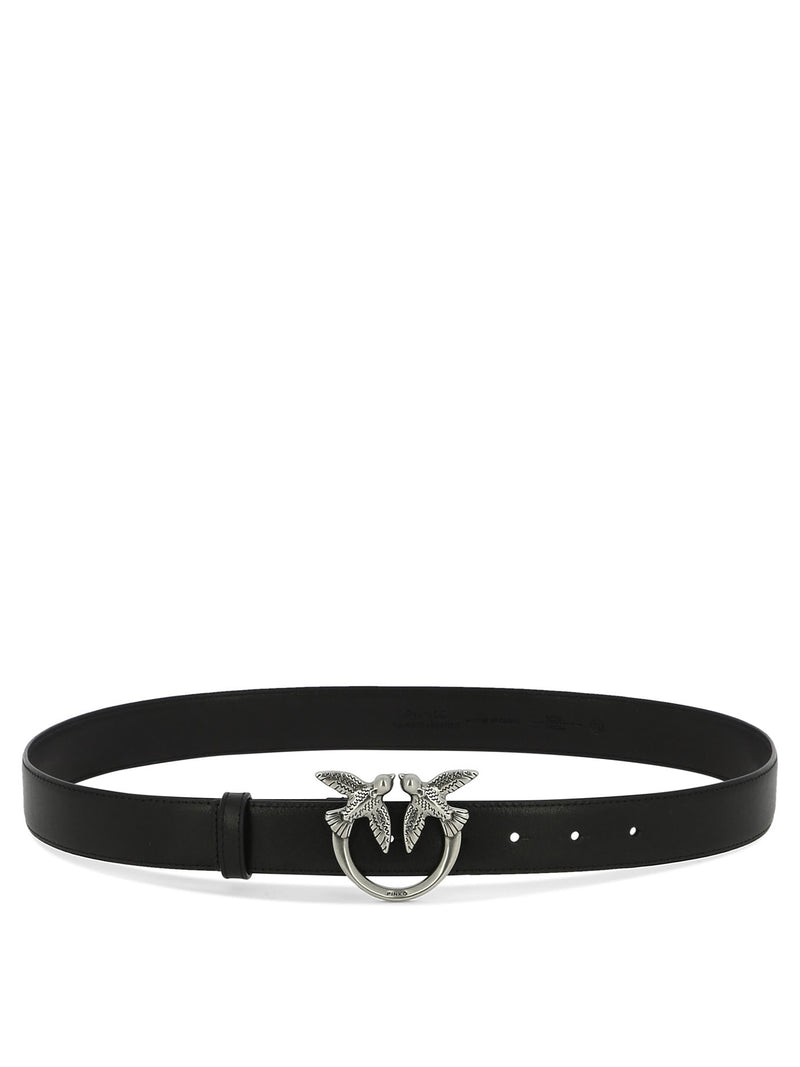 Pinko Pinko Women's Black Calf Leather Belt - World Class Fashion