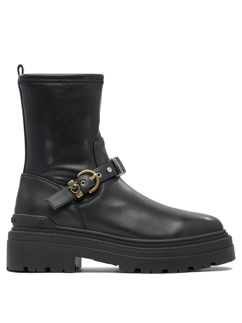Pinko Pinko Leather Women Boots Black - World Class Fashion