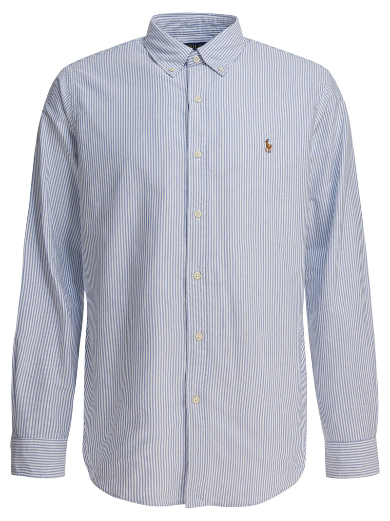 Polo Ralph Lauren Polo Ralph Lauren Oxford Shirt Blue/White Stripe - World Class Fashion