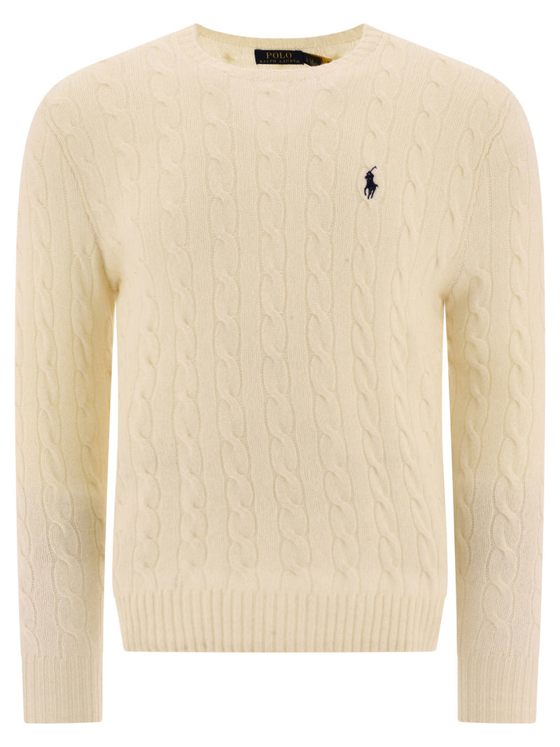 Polo Ralph Lauren Suéter Polo Ralph Lauren de cuello redondo de lana y cachemira blanco - World Class Fashion