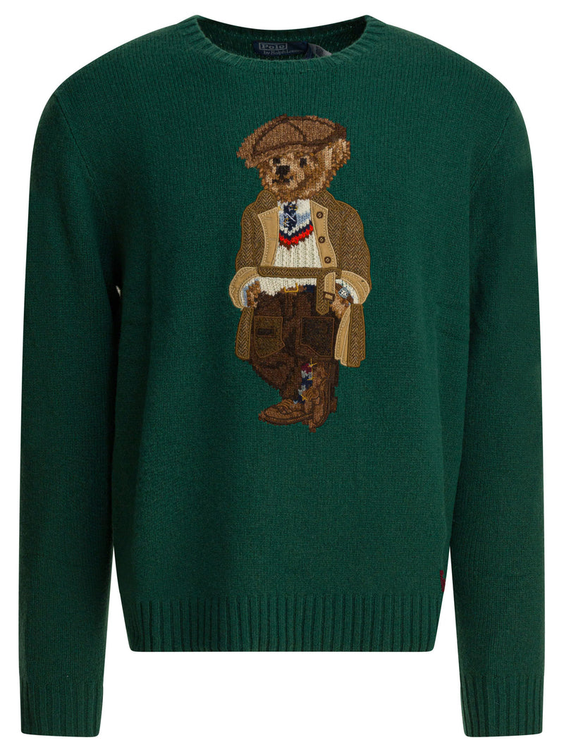 Polo Ralph Lauren Polo Ralph Lauren Suéter de cuello redondo Polo Bear Verde - World Class Fashion