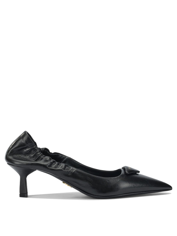 Prada Leather Pumps With Logo