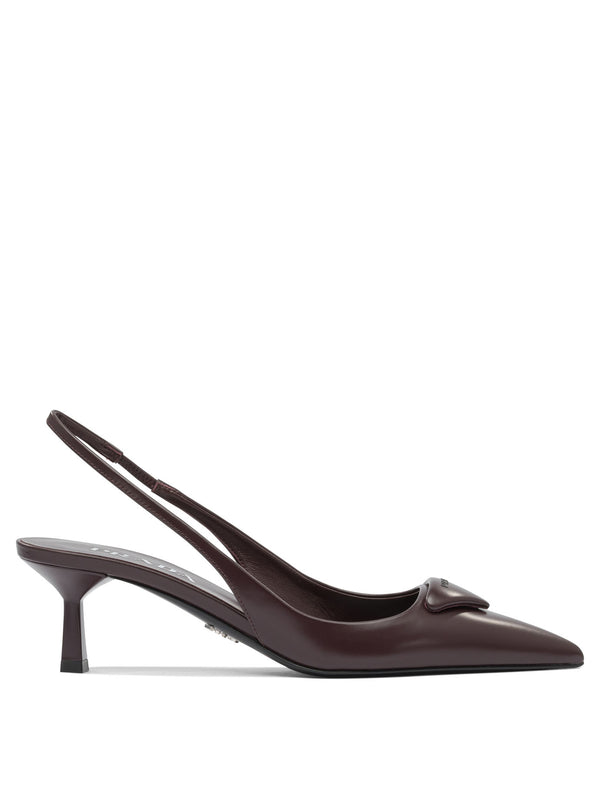 Prada Brushed Leather Slingback Pumps