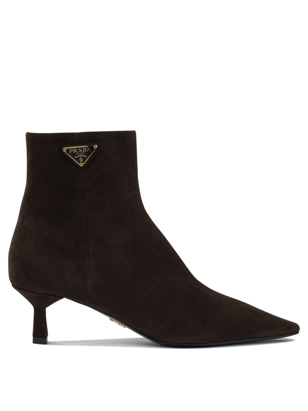 Prada Logo Leather Ankle Boots 30 Mm