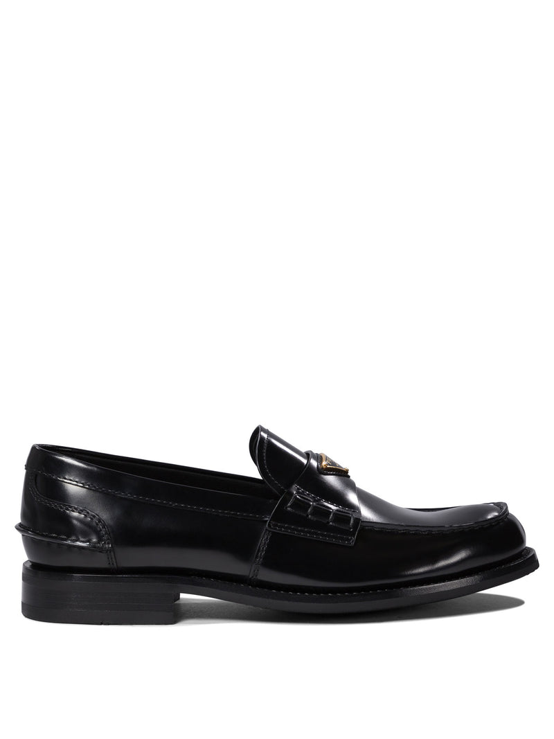 Prada Mocasines Prada de piel cepillada negros para hombre - World Class Fashion
