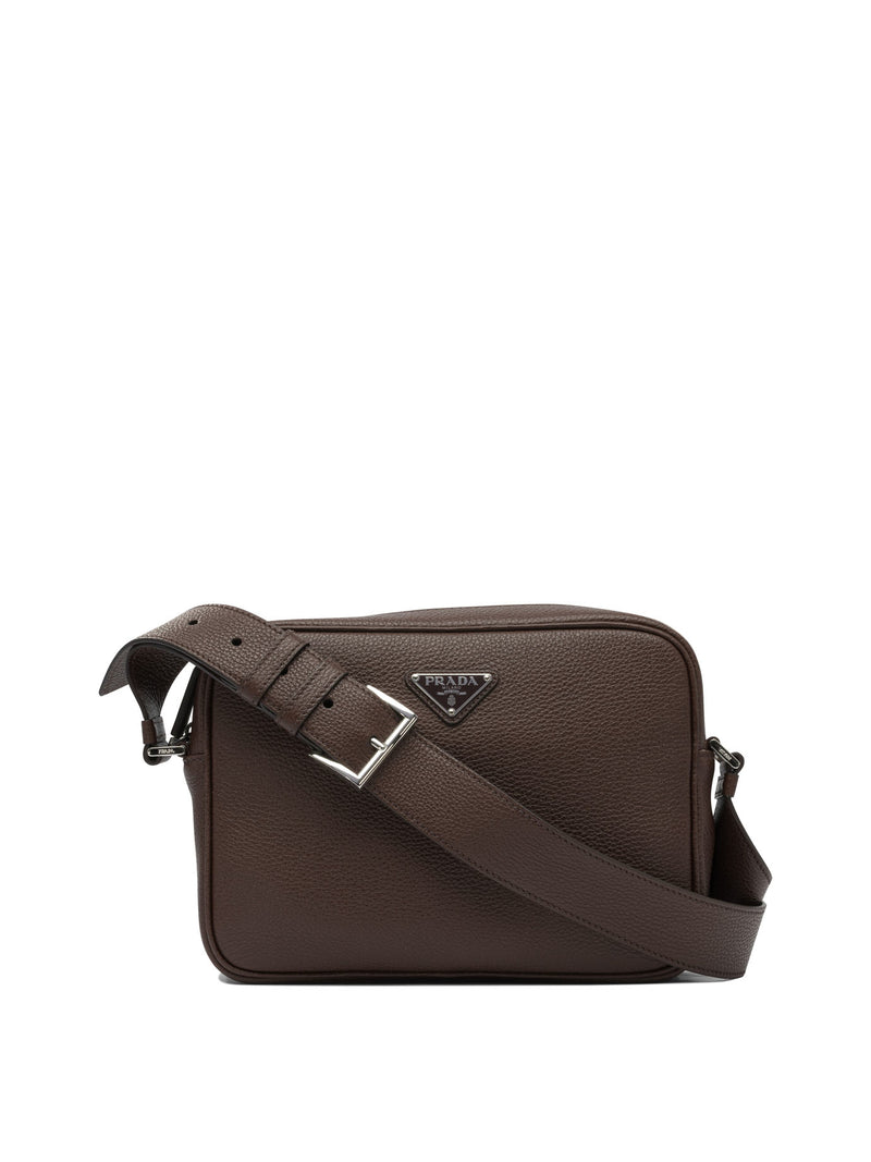 Prada Bolso cruzado de cuero Prada marrón para hombre - World Class Fashion