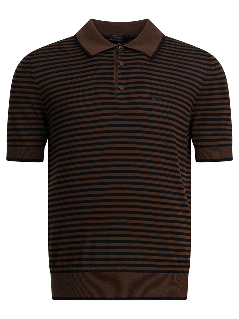 Prada Polo de algodón Prada para hombre, color marrón - World Class Fashion