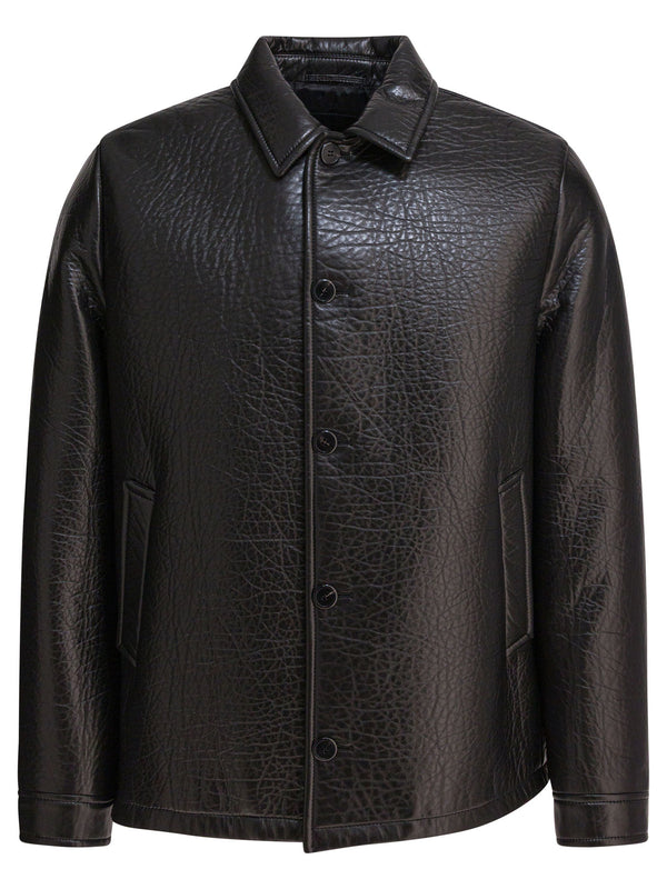 Prada Leather Caban Jacket