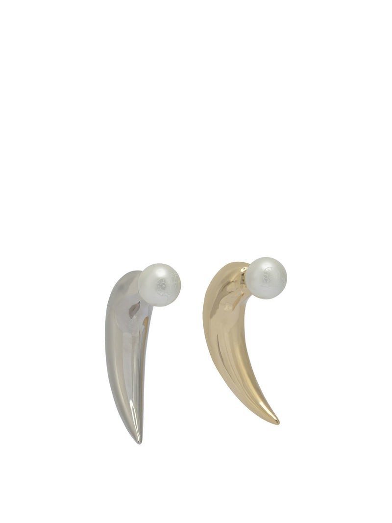 Pucci Pucci Horn Earrings with Pearl Gold - World Class Fashion