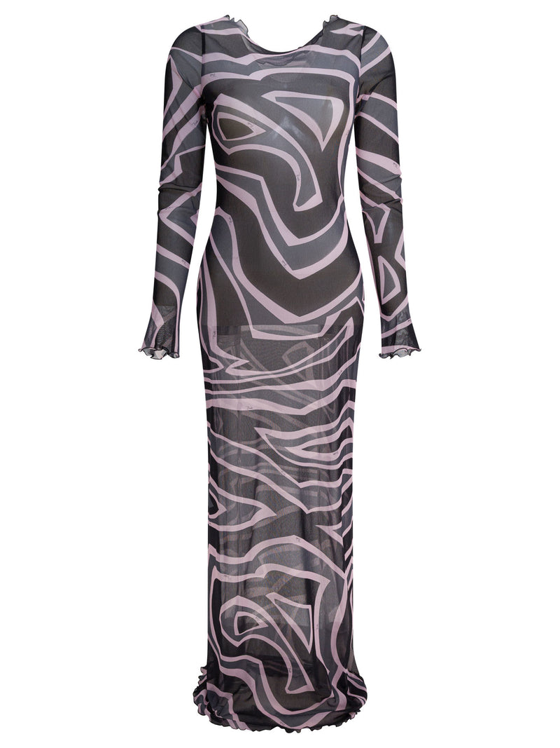 Pucci Vestido largo de tul Pucci para mujer, color negro - World Class Fashion