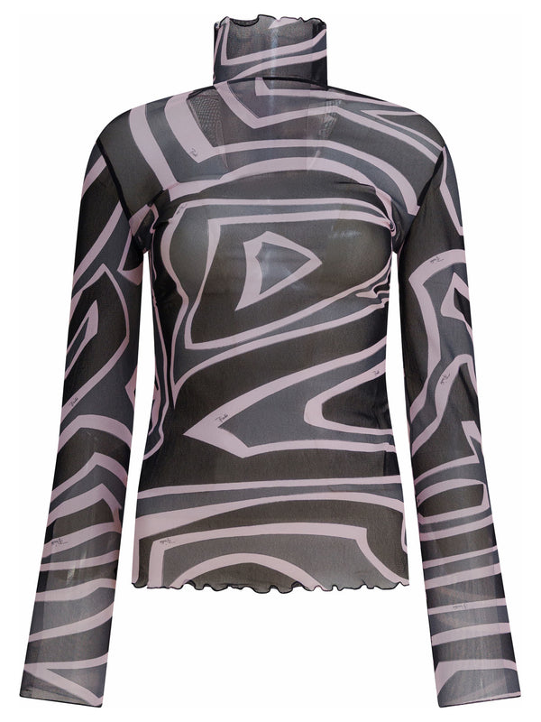 Pucci Labirinto Print Tulle T-shirt