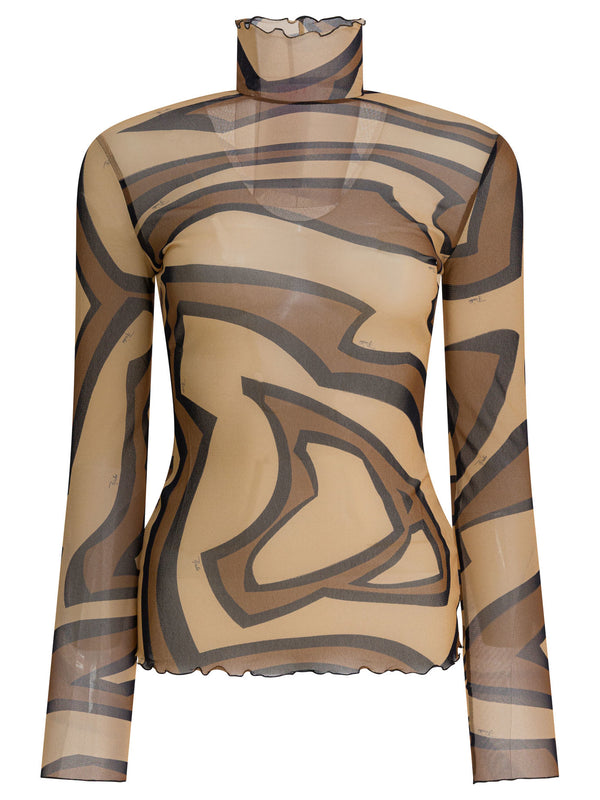 Pucci Labirinto Print Tulle T-shirt
