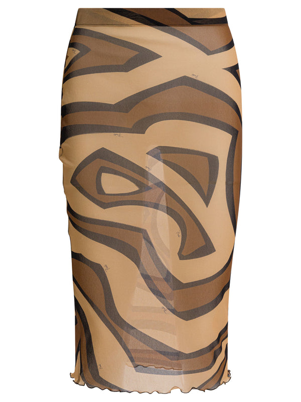 Pucci Labyrinth Print Midi Skirt