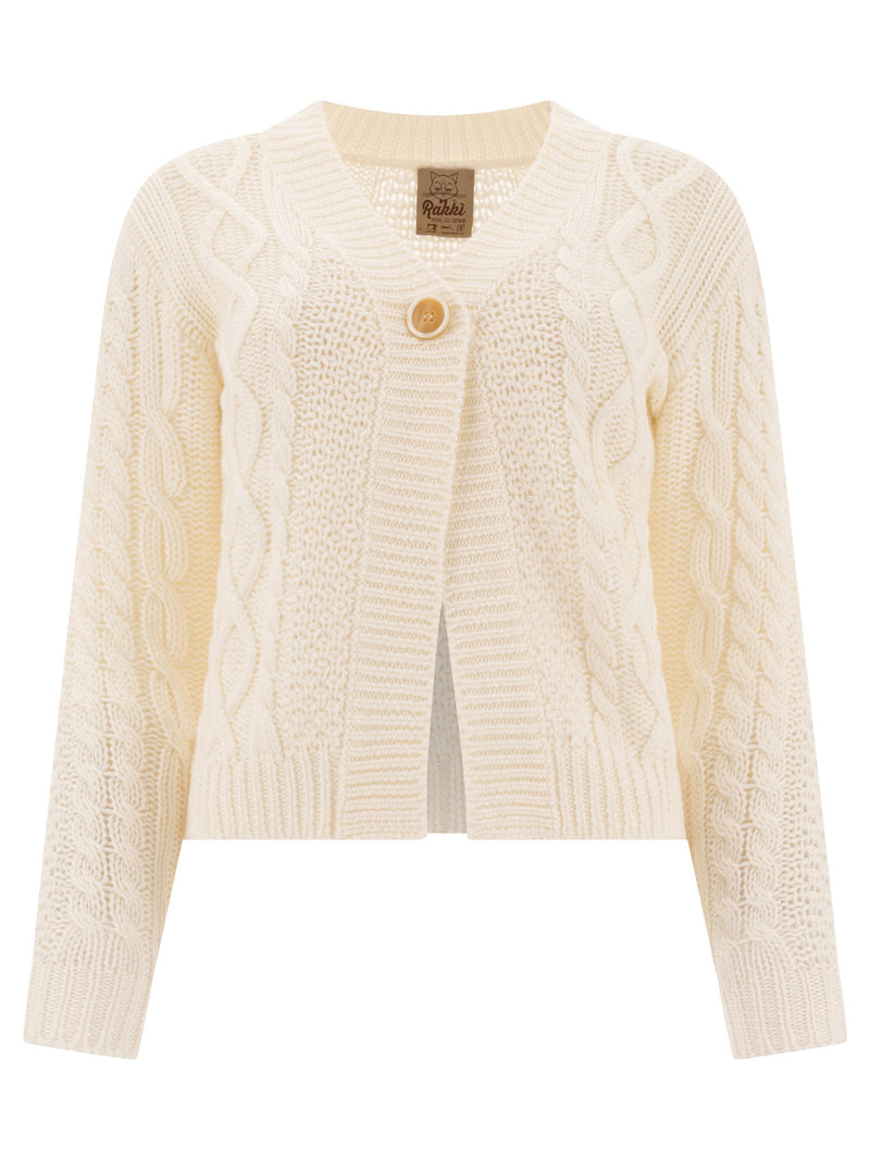 Rakkì Rakkì Souffle Merino Wool Cardigan White - World Class Fashion