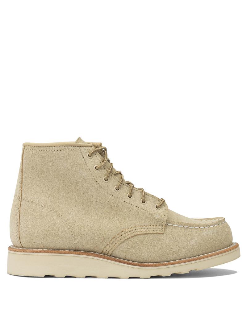 Red Wing Shoes Red Wing Shoes 6'' Moc Toe Cream Lace-Up Boots Women - World Class Fashion