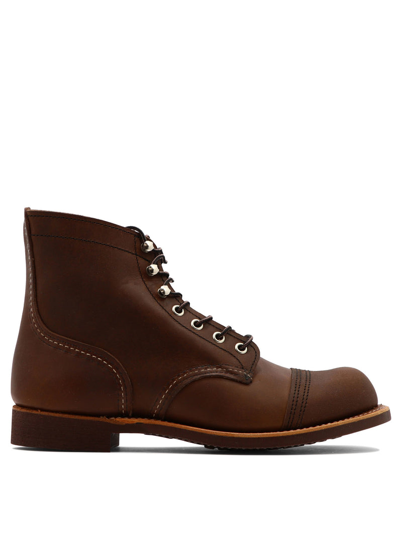 Red Wing Shoes Red Wing Shoes Iron Ranger Lace-Up Ankle Boots Brown - World Class Fashion