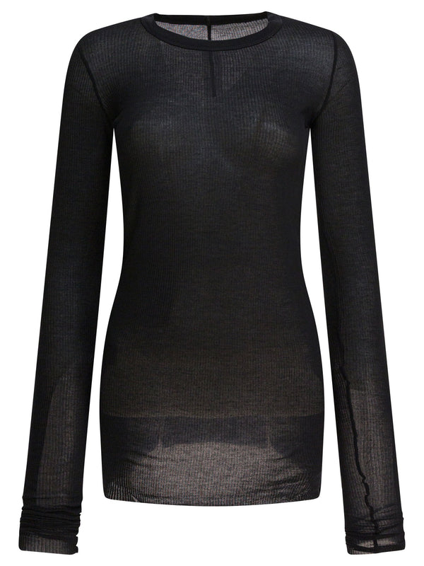 Rick Owens Ribbed Viscose And Wool T-shirt