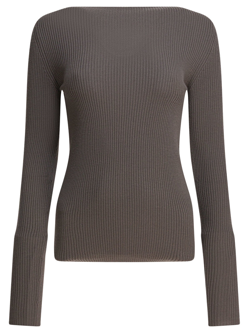 Rick Owens Sudadera de lana acanalada gris Rick Owens para mujer - World Class Fashion