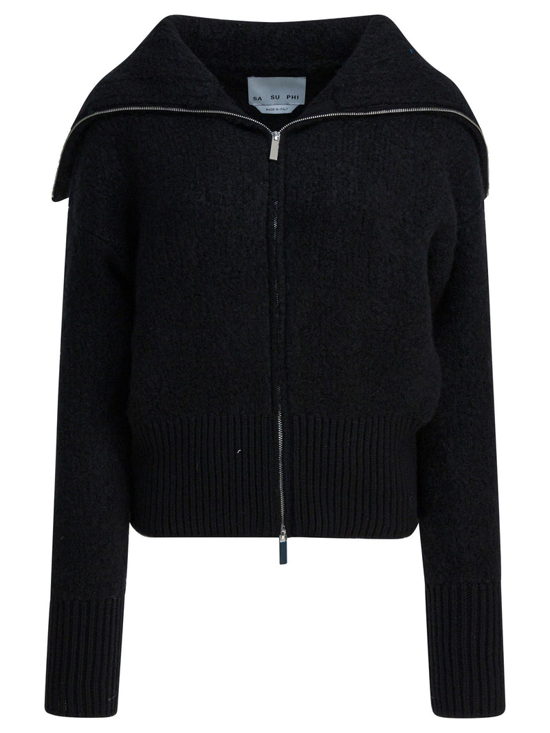 Sa Su Phi Chaqueta negra de mezcla de cachemir para mujer Sa Su Phi - World Class Fashion