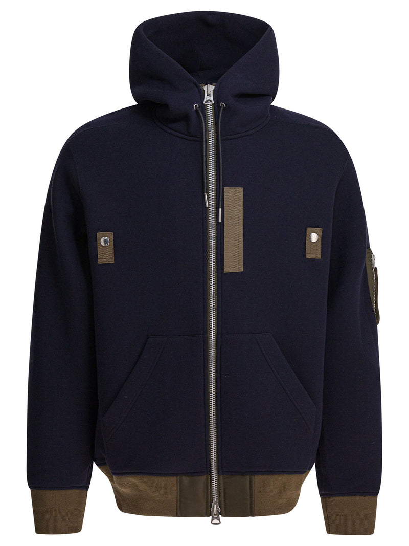 Sacai Sudadera con capucha Sacai Sponge azul para hombre - World Class Fashion