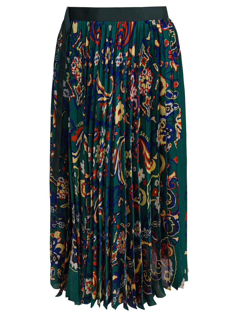 Sacai Falda Sacai Estampado Floral Verde Mujer - World Class Fashion