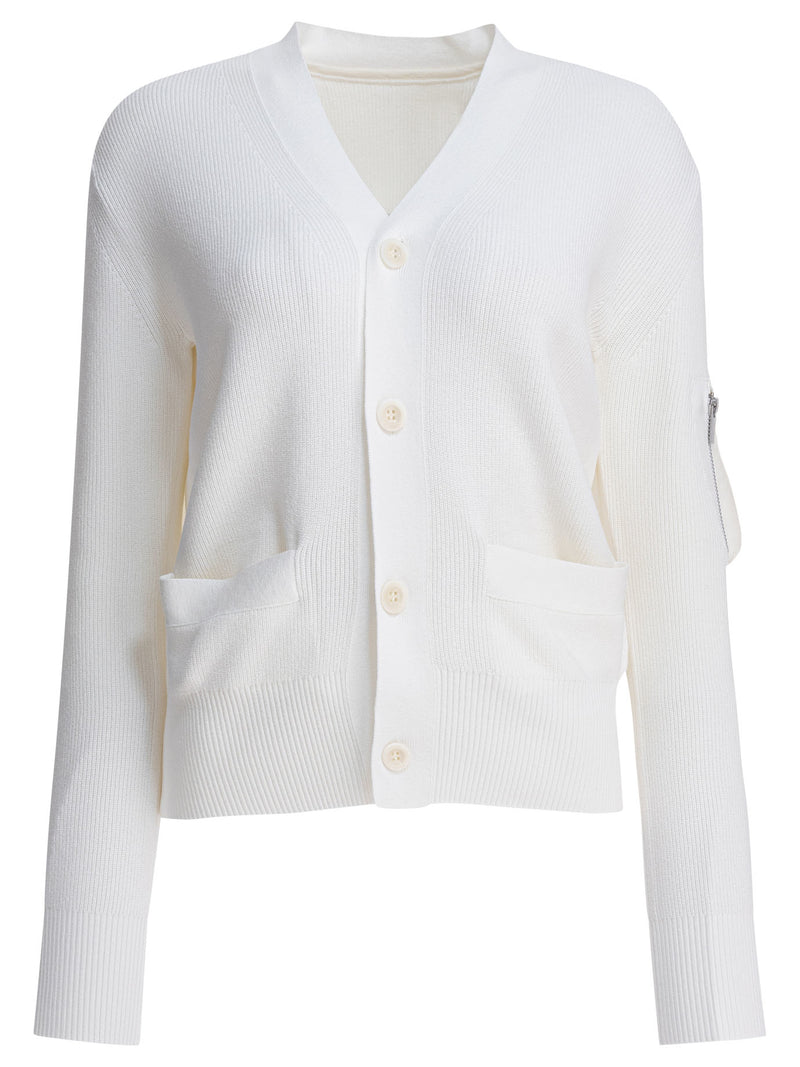 Sacai Sacai Cárdigan de Algodón Blanco para Mujer - World Class Fashion
