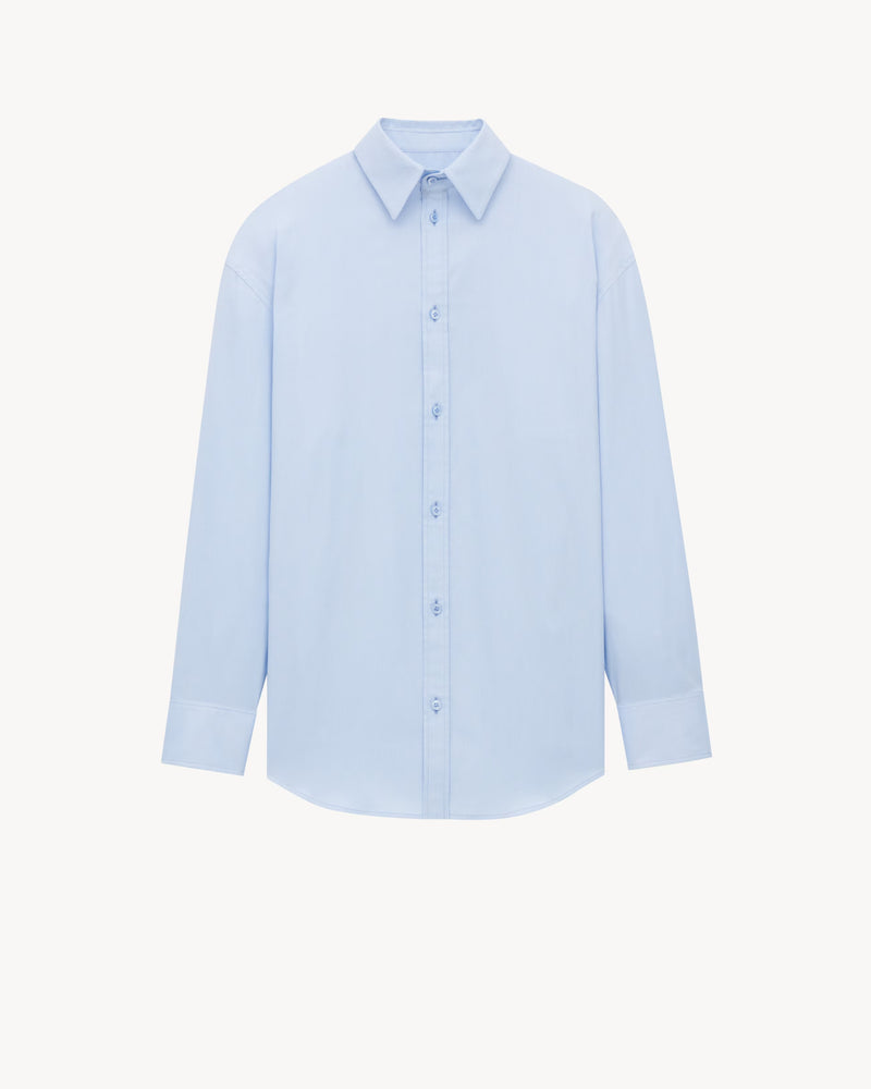 Saint Laurent Saint Laurent Oxford Cotton Shirt Light Blue - World Class Fashion