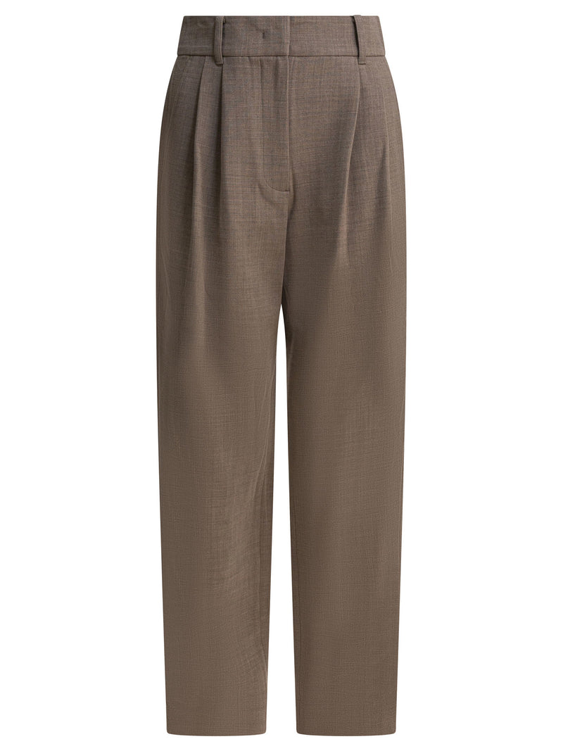 Sandbeige Pantalones de lana beige para mujer - World Class Fashion
