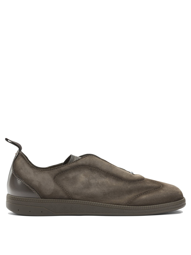Santoni Zapatillas Santoni de Piel Beige con Cordones Elásticos para Hombre - World Class Fashion