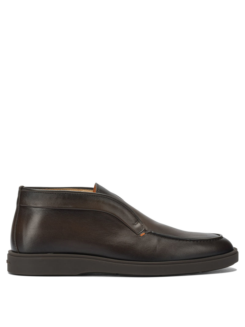 Santoni Mocasines de piel Santoni marrones para hombre - World Class Fashion