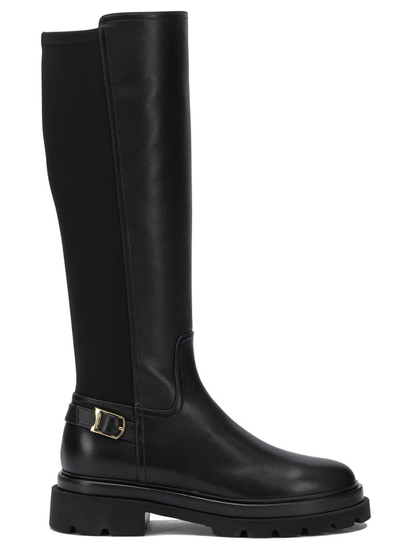 Santoni Leather Knee-high Boots