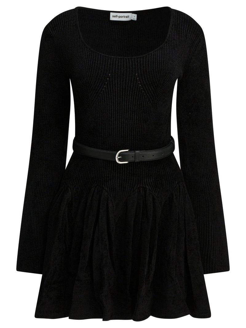 Self-portrait Vestido Self-Portrait AW25-029S negro para mujer - World Class Fashion