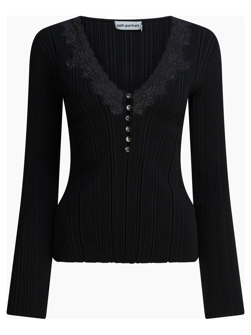 Self-Portrait Self-Portrait Black Lace Top Women - World Class Fashion