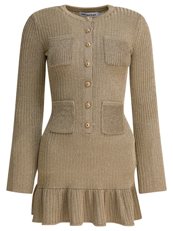 Self-portrait Short Lurex Knit Dress