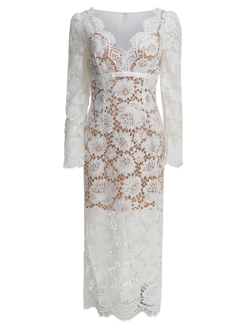 Self-portrait Self-Portrait AW25-202M Vestido Blanco Mujer - World Class Fashion