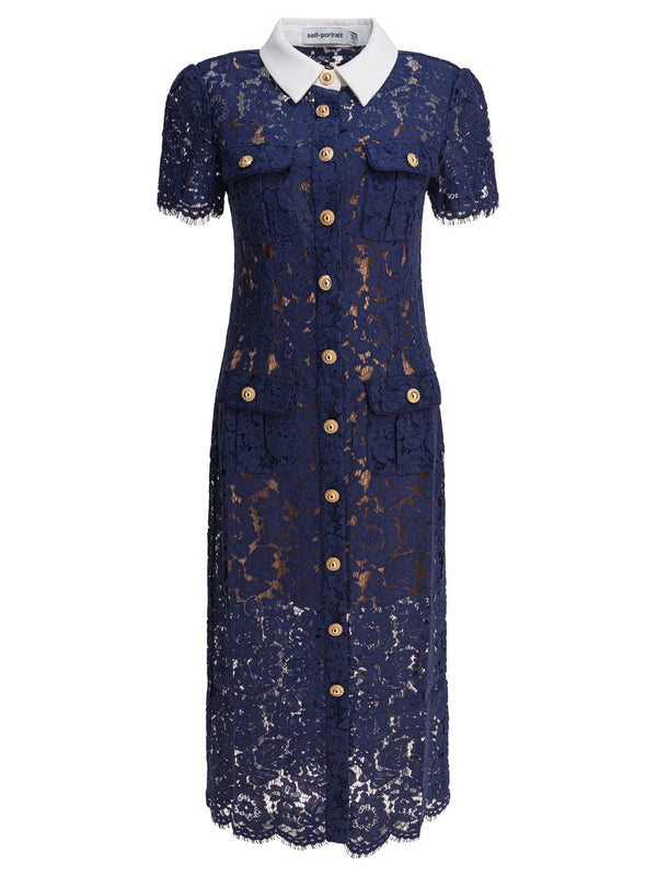 Self-portrait Lace Shirt Dress