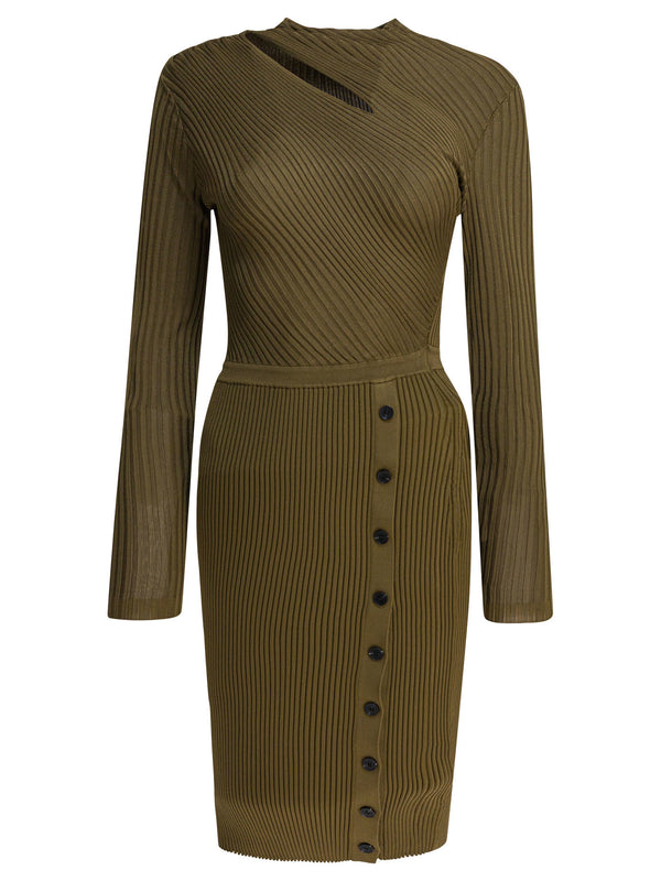 Self-portrait Ribbed Knit Cut-out Dress