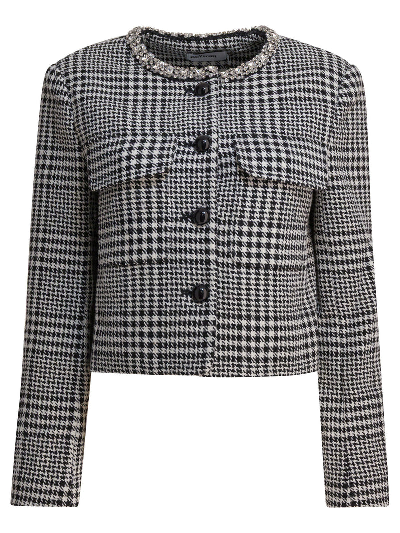 Self-Portrait Chaqueta Self-Portrait de Mezcla de Lana Negra para Mujer - World Class Fashion