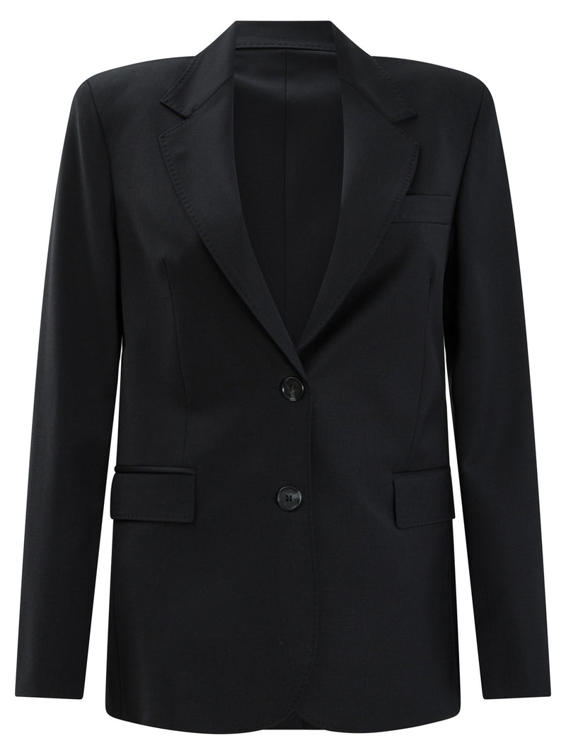 Semper Chaqueta Blazer Semper de Lana Negra para Mujer - World Class Fashion