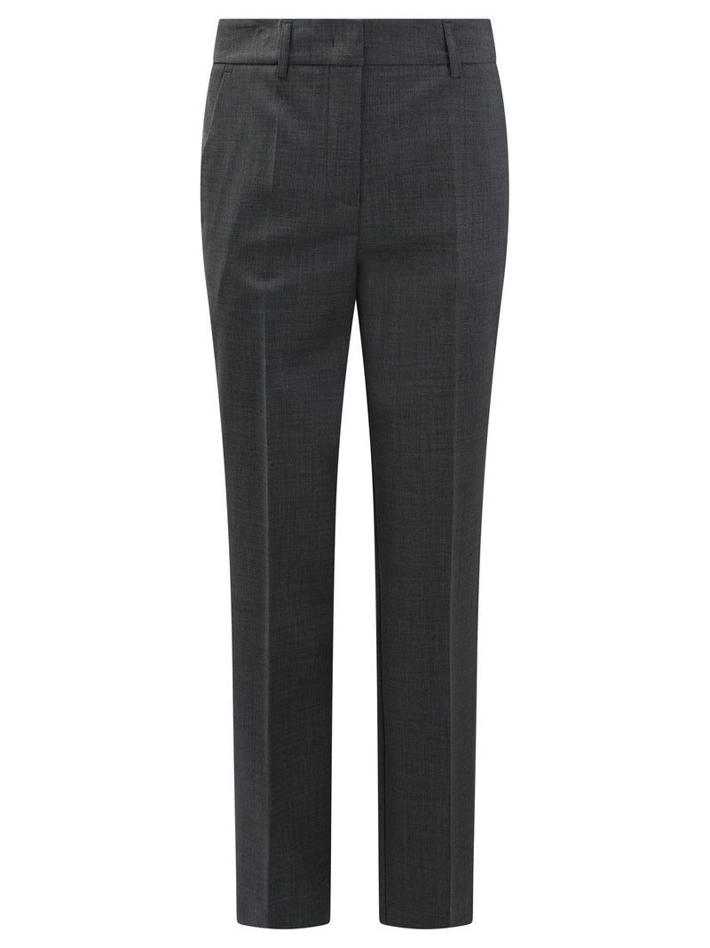 Semper Semper Pantalón de Lana Slim Fit Gris para Mujer - World Class Fashion
