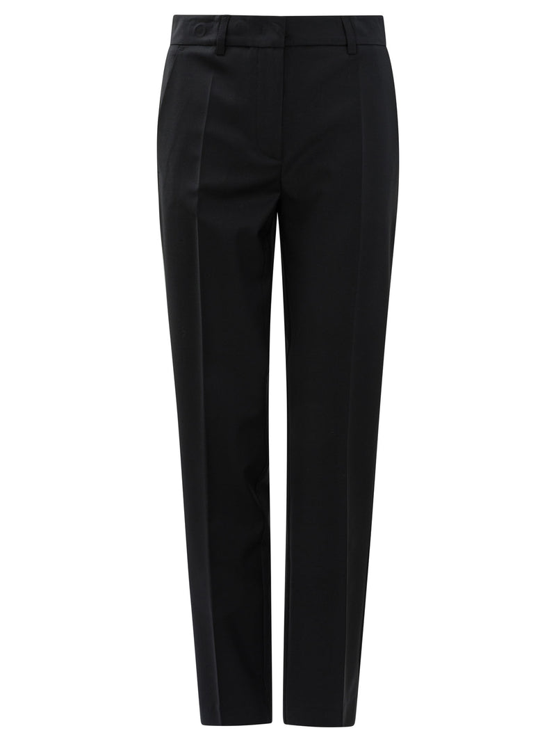 Semper Pantalones de Lana Semper Slim Fit Negros para Mujer - World Class Fashion
