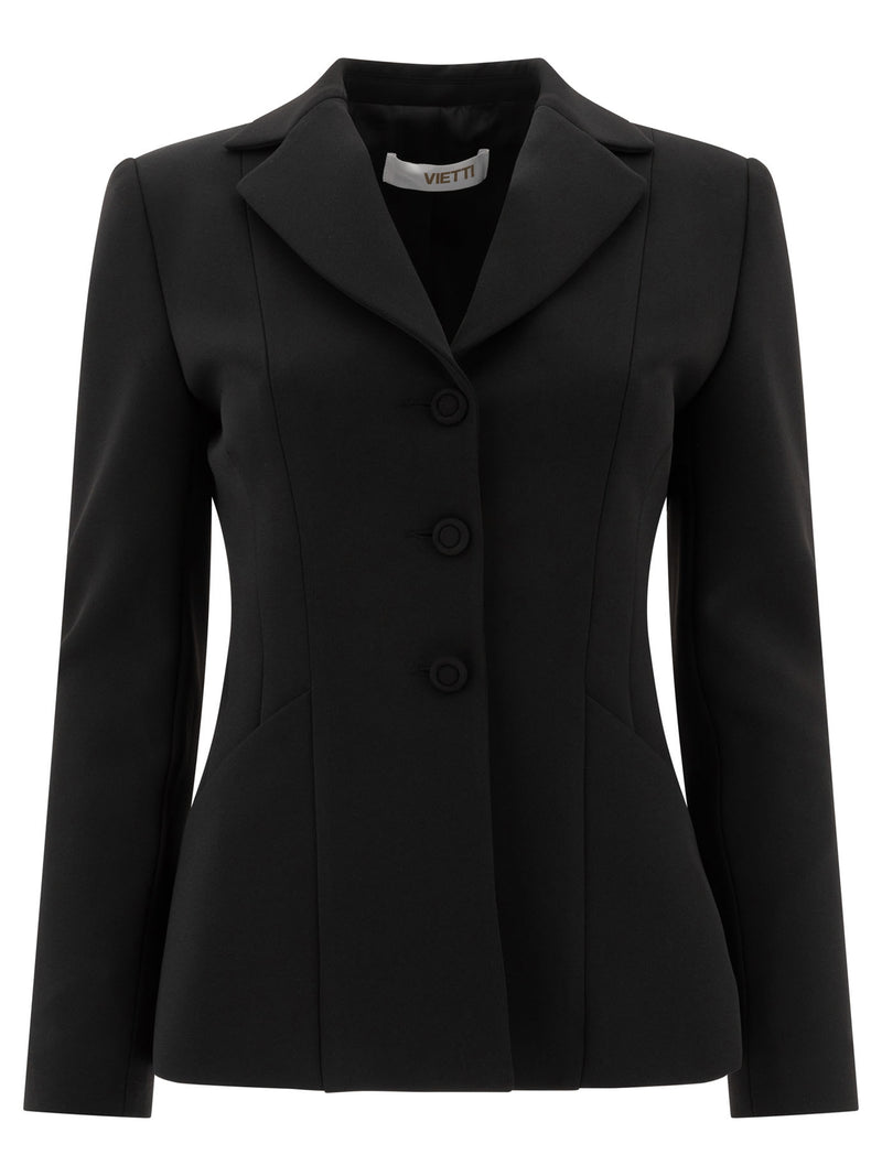 Semper Blazer cruzado Semper negro para mujer - World Class Fashion