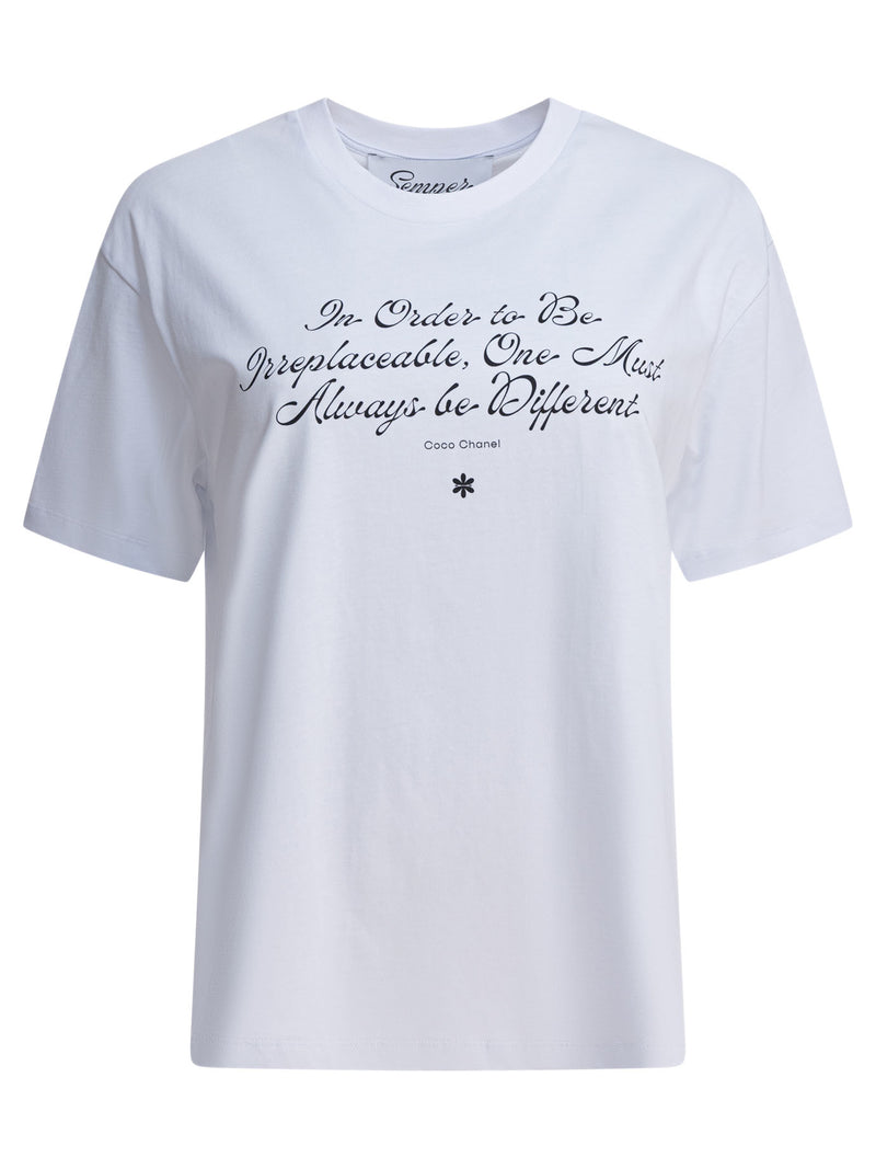 Semper Semper Quote Coco Cotton T-Shirt White - World Class Fashion