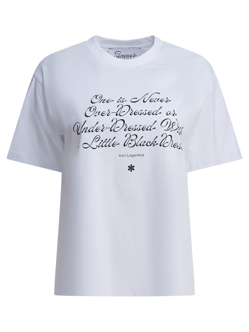 Semper Semper Quote Karl Cotton T-Shirt White - World Class Fashion