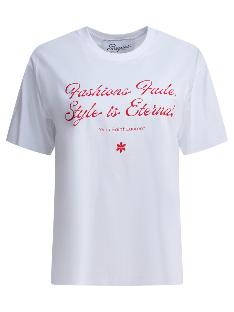 Semper Semper Quote Yves Cotton Shirt White - World Class Fashion