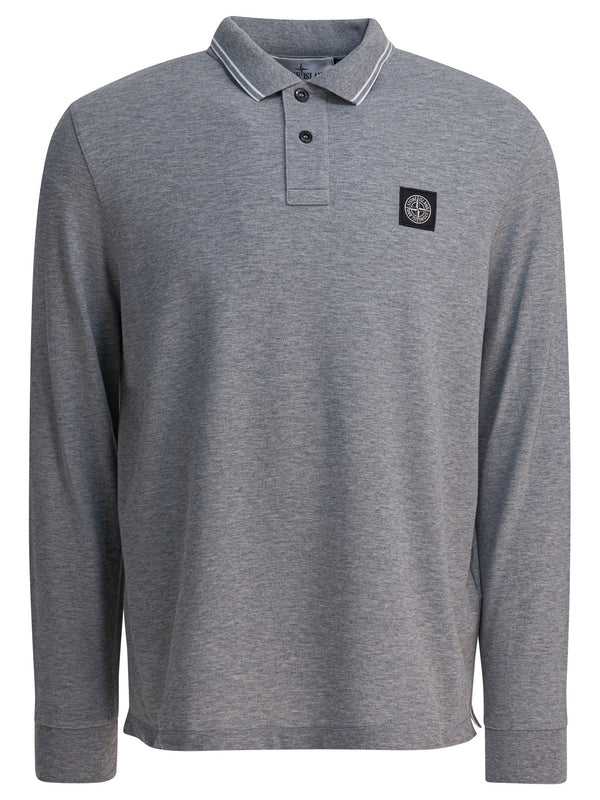 Stone Island Organic Cotton And Pique Polo Shirt