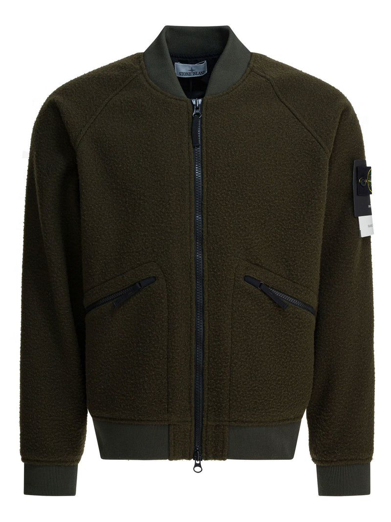 Stone Island Stone Island Wool Nylon Bomber Jacket Green Men - World Class Fashion
