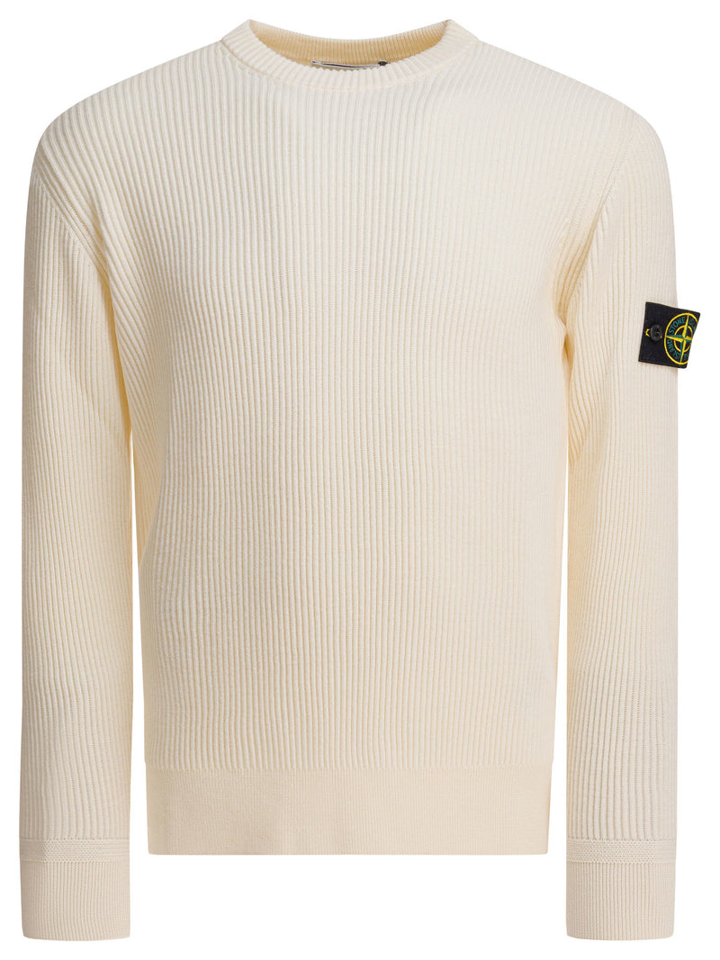 Stone Island Stone Island Rws Wool Crew-Neck Sweater White - World Class Fashion