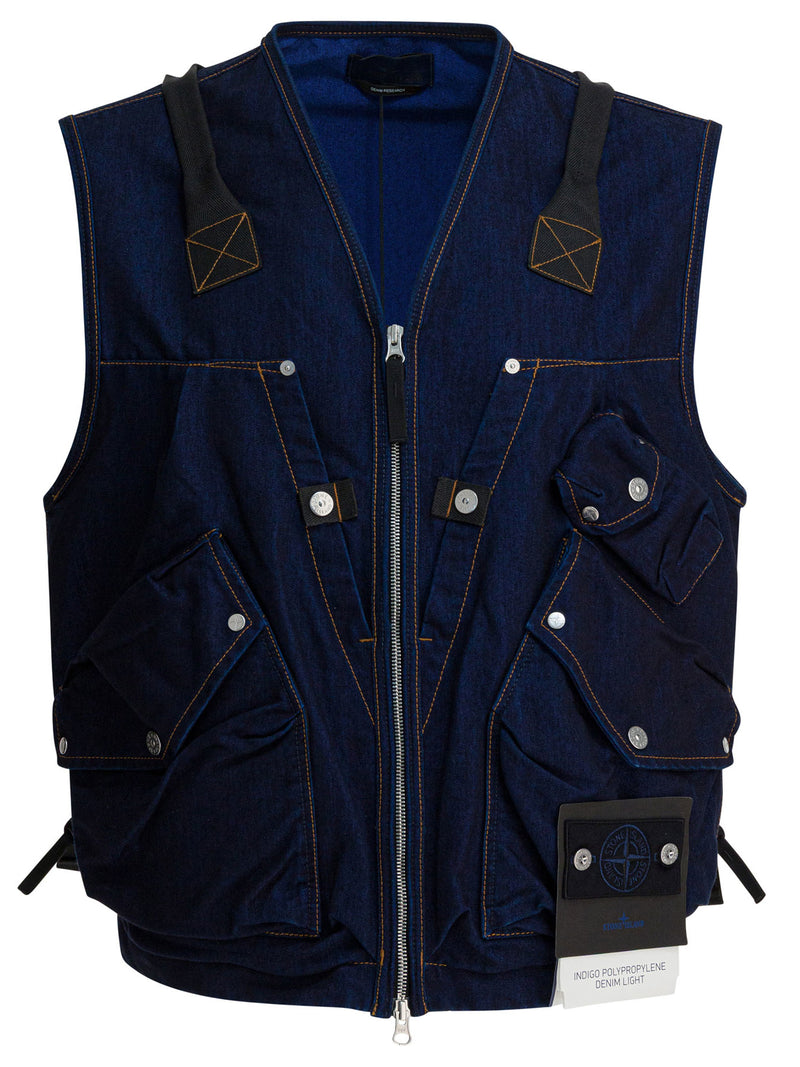 Stone Island Stone Island Sleeveless Utility Jacket Blue Men - World Class Fashion