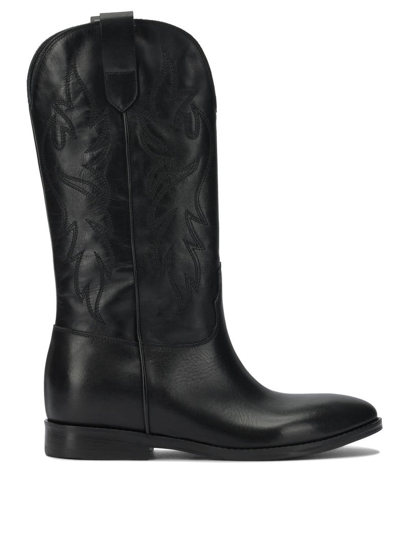 Strategia Strategia A5669TALCO NERO Botas Negras de Cuero para Mujer - World Class Fashion